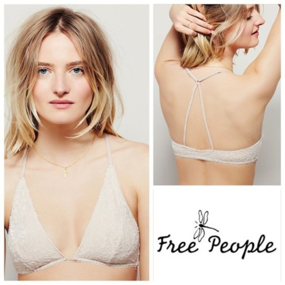 Free People Phases of the Moon Velvet Bra Beige - Picture 1 of 1